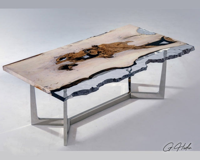 Table Bois Carreaux Résine Epoxy TYK - G.Hodin: Tables en Bois Résine Epoxy