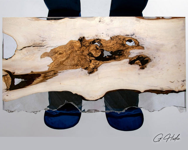 Table Bois Carreaux Résine Epoxy TYK - G.Hodin: Tables en Bois Résine Epoxy