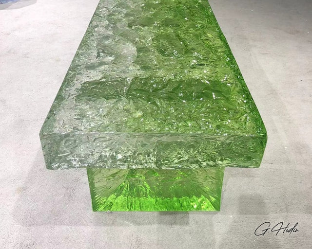 Table Basse Full Résine Epoxy Verte DLAS 4 zoom