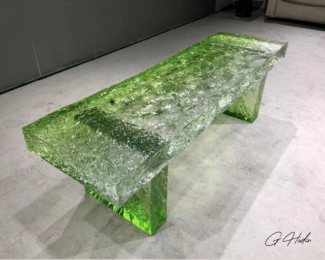 Table Basse Full Résine Epoxy Verte DLAS principale