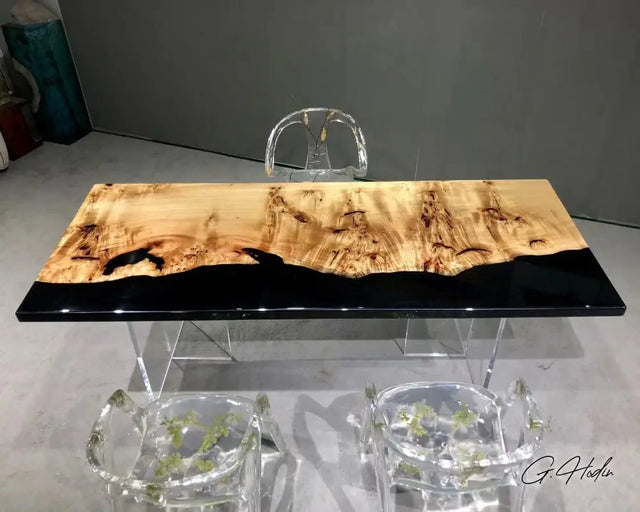 Table Résine Epoxy Noire TKYO noire 1