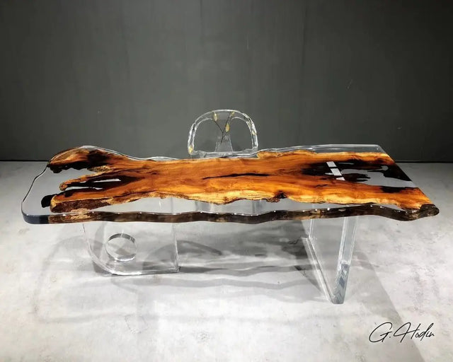 Table Bois Massif Résine Epoxy VNCOUVER - G.Hodin: Tables en Bois Résine Epoxy