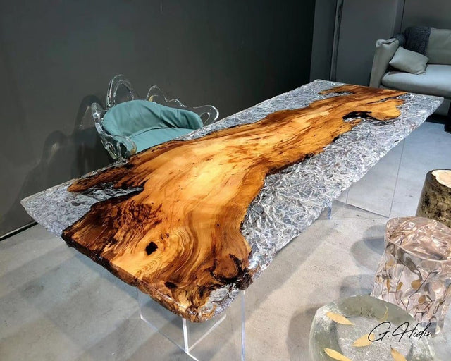 Table Bois Résine Epoxy Cristal WSHGTON - G.Hodin: Tables en Bois Résine Epoxy