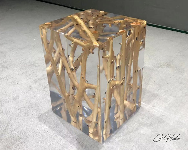 Tabouret résine époxy GMK vue 3/4 3