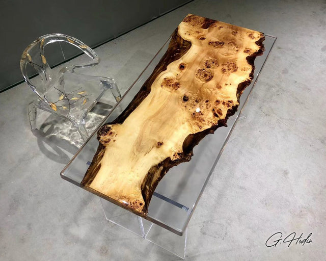 Comment fabriquer une table rivière en résine époxy? [Tutoriel Complet –  G.Hodin: Tables en Bois Résine Epoxy